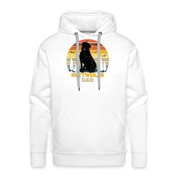 Rottweiler Dad Sunset Silhouette - Men's Premium Hoodie - white - Front - Liam (192cm)
