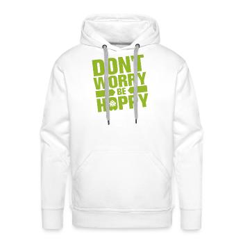 Dont Worry Be Hoppy - Men's Premium Hoodie - white - Front - Liam (192cm)