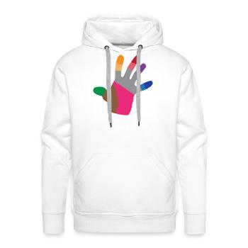 Multicolor Hand Patchwork Graphic - Men's Premium Hoodie - white - Front - Liam (192cm)