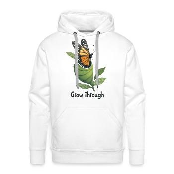 Grow Through Butterfly Bloom - Men's Premium Hoodie - white - Front - Liam (192cm)