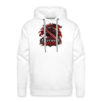 Eternal Blade – Dark Fantasy Warrior & Dragon - Men's Premium Hoodie - white - Front - Liam (192cm)