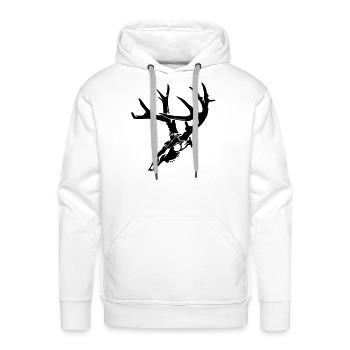 Deer Skull - Men's Premium Hoodie - white - Front - Liam (192cm)