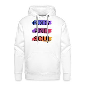 Body and Soul - Men's Premium Hoodie - white - Front - Liam (192cm)