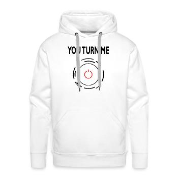 you turn me - Men's Premium Hoodie - white - Front - Liam (192cm)