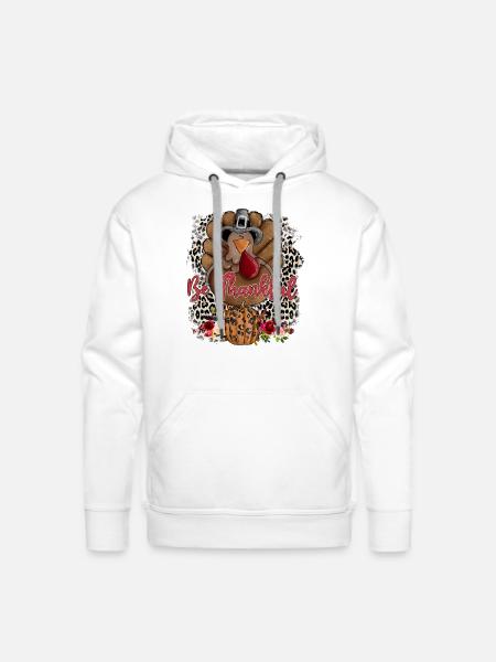 Be Thankful - Men's Premium Hoodie - white