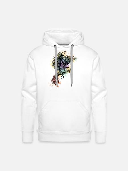 ornamental bird - Men's Premium Hoodie - white
