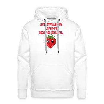 With strawberryeverythingbecomes beautiful - Men's Premium Hoodie - white - Front - Liam (192cm)
