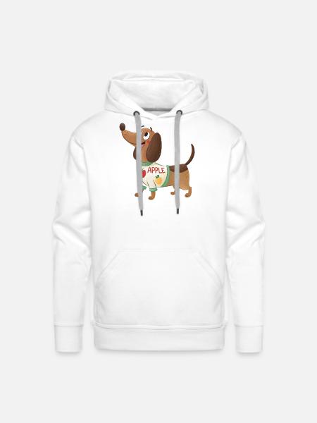 Cartoon dog  - Men's Premium Hoodie - white