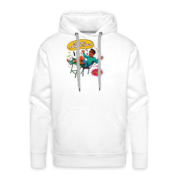 Absent Mind Study Desk Humor - Men's Premium Hoodie - white - Front - Liam (192cm)