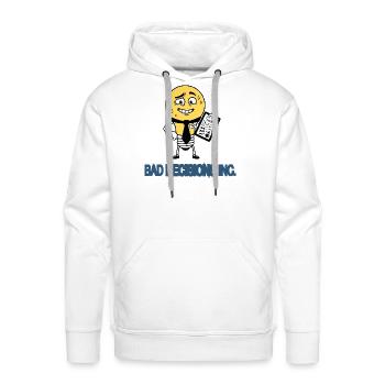 Bad Decisions Inc. Funny Stressed CEO Lightbulb - Men's Premium Hoodie - white - Front - Liam (192cm)