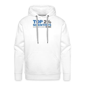 Top 2% Scientists Tee - Men's Premium Hoodie - white - Front - Liam (192cm)