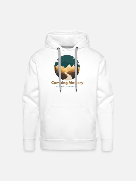 Camping Mastery Survival Symphony - Men's Premium Hoodie - white