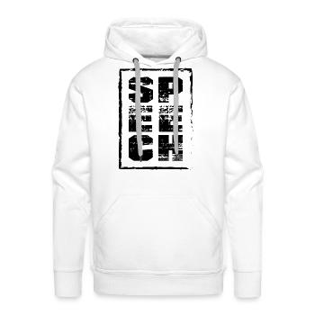 Speech Therapy Speech - Men's Premium Hoodie - white - Front - Liam (192cm)