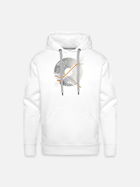 Orbit Ring Ember Slash - Men's Premium Hoodie - white