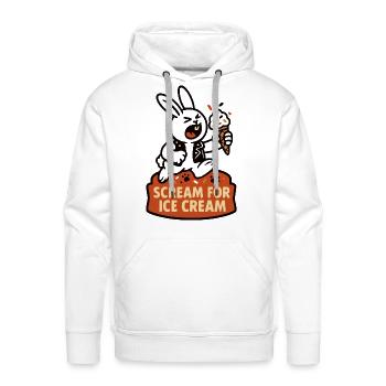 Scream for Ice Cream Bunny - Men's Premium Hoodie - white - Front - Liam (192cm)