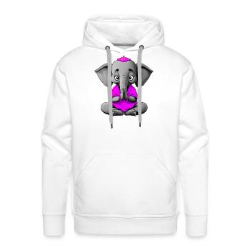 Yogi Elephant - Men's Premium Hoodie - white - Front - Liam (192cm)