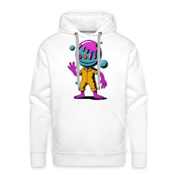 Neon Drip Alien in Yellow Suit - Men's Premium Hoodie - white - Front - Liam (192cm)