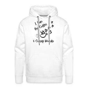 I Run On Coffee & Cursy Words - Men's Premium Hoodie - white - Front - Liam (192cm)