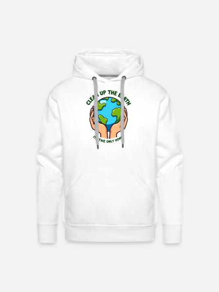 Clean Up the Earth - Men's Premium Hoodie - white
