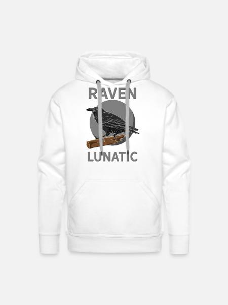 Raven Lunatic - Men's Premium Hoodie - white