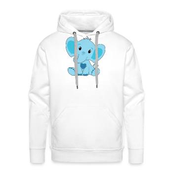 Baby, Elephant, Blue, Baby Shower, Gift, - Men's Premium Hoodie - white - Front - Liam (192cm)