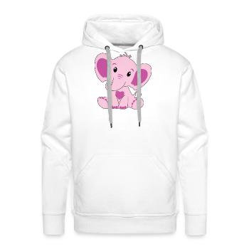 Baby, Elephant, Pink, Baby Shower, Gift, - Men's Premium Hoodie - white - Front - Liam (192cm)