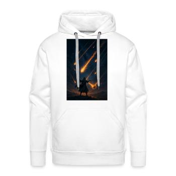 Celestial Meteor Shower Enthusiast Design - Men's Premium Hoodie - white - Front - Liam (192cm)