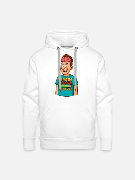 Brain Loading Please Wait Tee - Men's Premium Hoodie - white