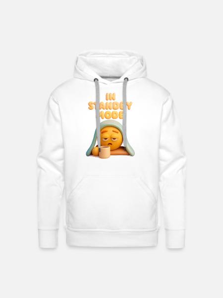 Standby Mode Sleepy face - Men's Premium Hoodie - white