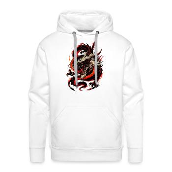 Crimson Ember Dragon - Men's Premium Hoodie - white - Front - Liam (192cm)