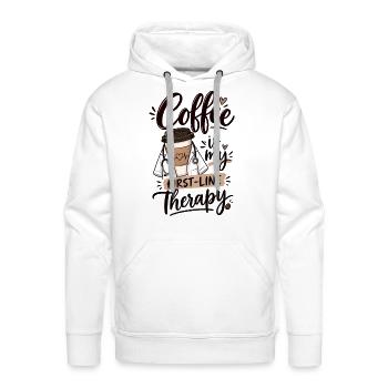Coffee First-Line Therapy - Men's Premium Hoodie - white - Front - Liam (192cm)