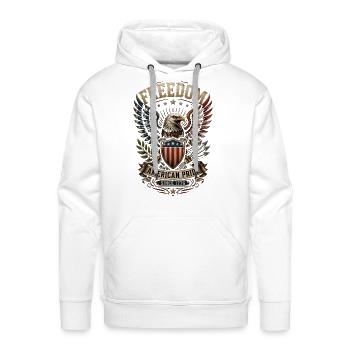 American Pride 1776 Vintage Eagle Freedom - Men's Premium Hoodie - white - Front - Liam (192cm)