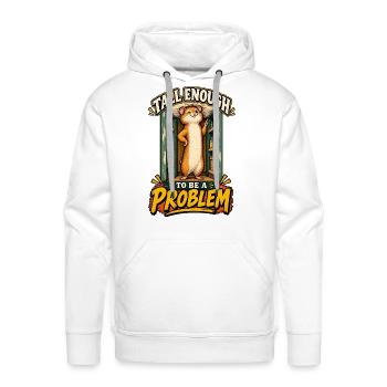 Tall Enough to Be a Problem – Funny Hamster - Men's Premium Hoodie - white - Front - Liam (192cm)