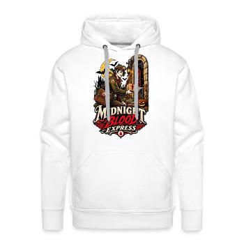 Midnight Blood Express — Vampire Courier Halloween - Men's Premium Hoodie - white - Front - Liam (192cm)