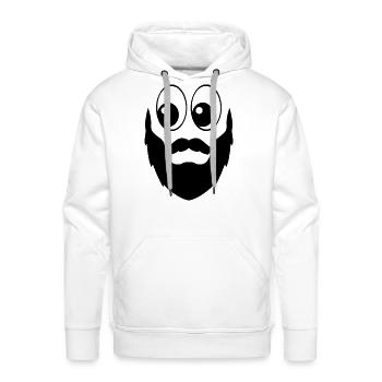 eyes and mustache - Men's Premium Hoodie - white - Front - Liam (192cm)
