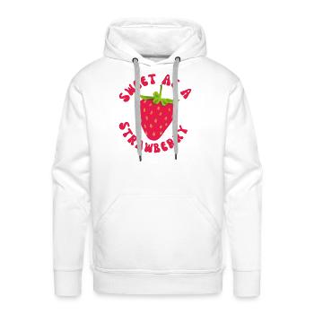 Sweet As A Strawberry - Men's Premium Hoodie - white - Front - Liam (192cm)