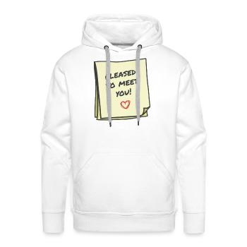 Pleased to meet you - Men's Premium Hoodie - white - Front - Liam (192cm)