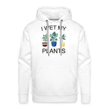 I Wet My Plants - Men's Premium Hoodie - white - Front - Liam (192cm)