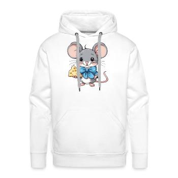 Cute mouse cheese - Men's Premium Hoodie - white - Front - Liam (192cm)