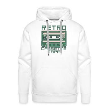 Retro cassette tape - Men's Premium Hoodie - white - Front - Liam (192cm)