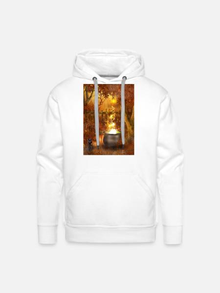 Autumn Backdrop - Men's Premium Hoodie - white