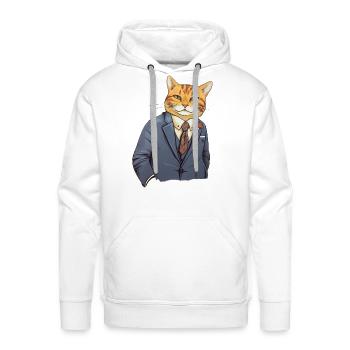Cat in a Suit - Men's Premium Hoodie - white - Front - Liam (192cm)