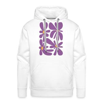 Lilac Flowers Abstract - Men's Premium Hoodie - white - Front - Liam (192cm)