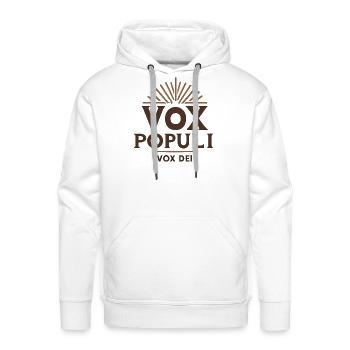 Vox Populi Sunburst Emblem - Men's Premium Hoodie - white - Front - Liam (192cm)