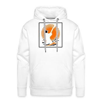 Logo graphique Angler Sunset - Molleton à capuche Premium pour homme - blanc - Devant - Liam (192cm)