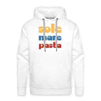 Sole, Mare, Pasta - Sun, Sea, Pasta - Men's Premium Hoodie - white - Front - Liam (192cm)
