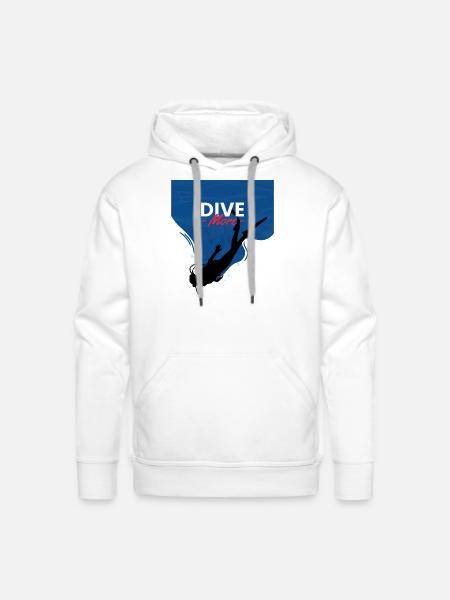 Dive More - Men's Premium Hoodie - white