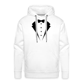 Tuxedo SUIT - Men's Premium Hoodie - white - Front - Liam (192cm)