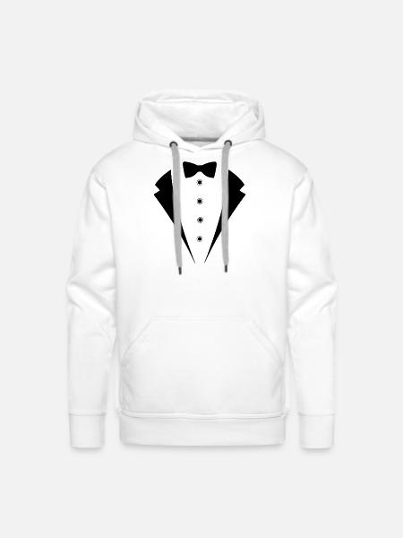 Tuxedo SUIT - Men's Premium Hoodie - white