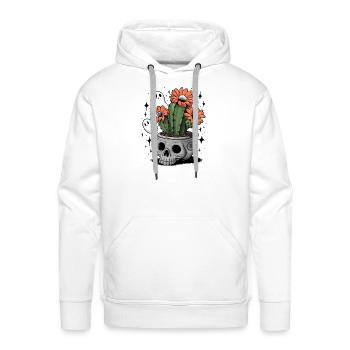A lively cactus with brilliant orange flowers - Men's Premium Hoodie - white - Front - Liam (192cm)